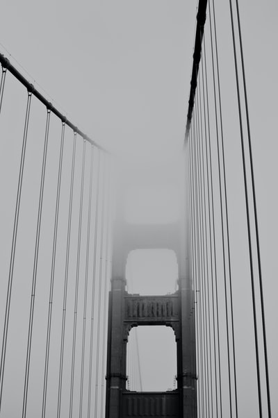 金门大桥灰阶摄影
